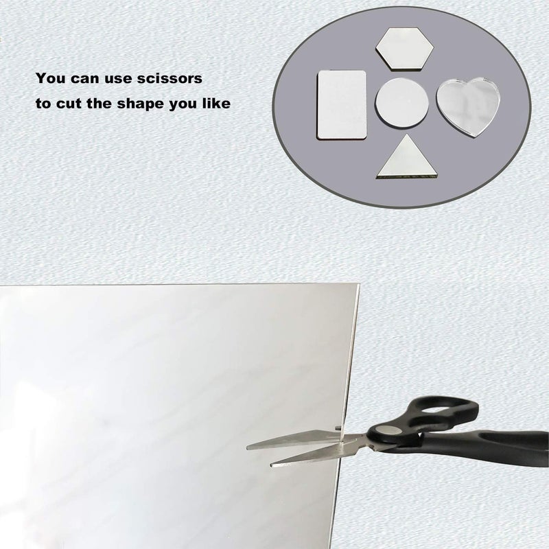 JING 12" x 24" 1/8" Acrylic Mirror Sheet - 3mm Platic Silver Safety Mirror - Plexiglass Bathroom Mirror Board - Durable Un-Break - for Gym Dance Studio Room Depot Nursery Home Decoration Mirror… - Image 2