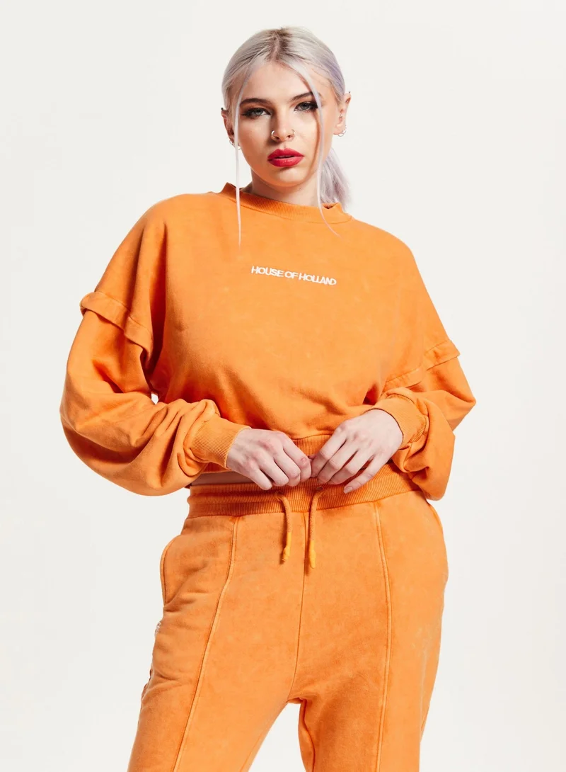 House Of Holland  Sweatshirt in Orange with Logo for Women | Best Price UAE