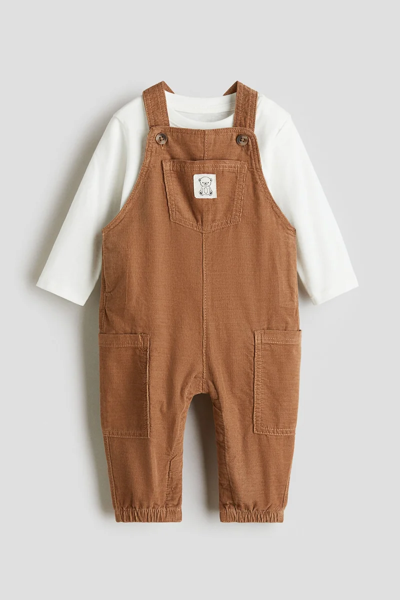 H&M 2-piece dungarees and top set