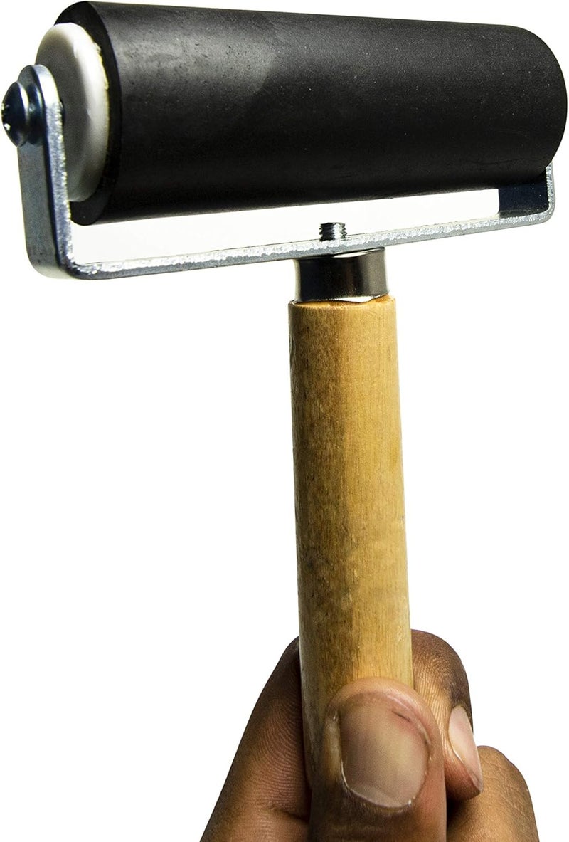 Bastex 4 inch Brayer Roller. Hard Rubber Applicator for Arts & Crafts, Ink, Printmaking, Block Stamping, Printing, Applying Glue, Wallpaper and More - Image 4