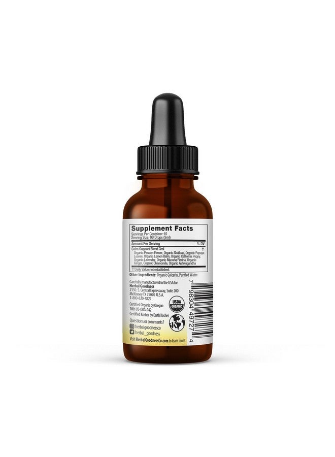 Herbal Goodness مستخلص سائل لدعم هدوء الأطفال 1 أونصة مع غليسينات المغنيسيوم، سترات المغنيسيوم، متعدد الفيتامينات للأطفال - مغنيسيوم للأطفال - زجاجة 1 أونصة، 1 وحدة - فوائد عشبية - Image 2