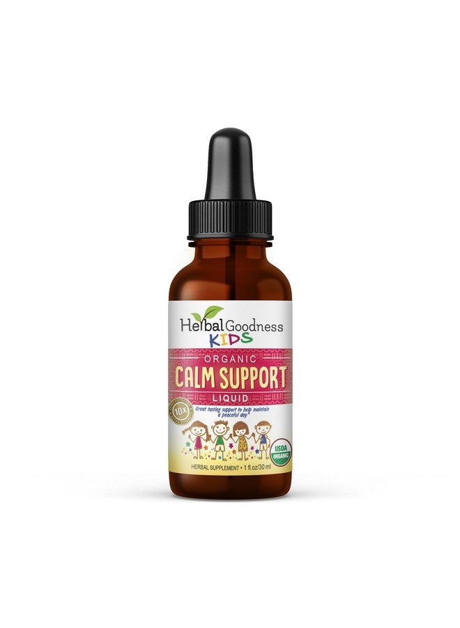 Herbal Goodness مستخلص سائل لدعم هدوء الأطفال 1 أونصة مع غليسينات المغنيسيوم، سترات المغنيسيوم، متعدد الفيتامينات للأطفال - مغنيسيوم للأطفال - زجاجة 1 أونصة، 1 وحدة - فوائد عشبية - Image 1