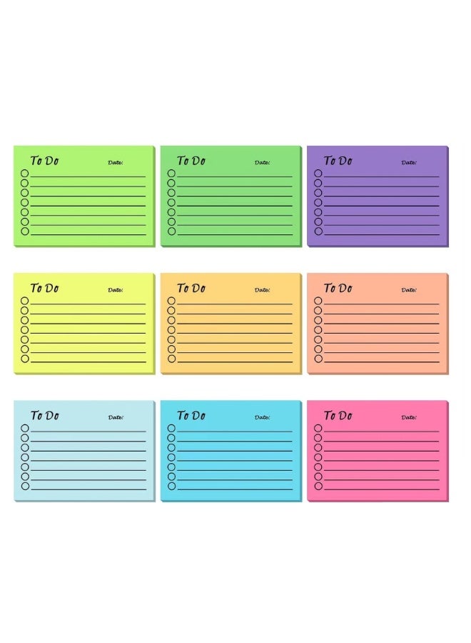 Generic 9 Pack Post It Notes 3x4.5 Inches ( 7.6x10 Cm) 450 Sheets, 9-Color Notes, Premium Notes, Loose Notes, Self-Adhesive Notes, 50 Sheets/Book, Suitable For Office, Study, And Daily Life Organization  - Image 1