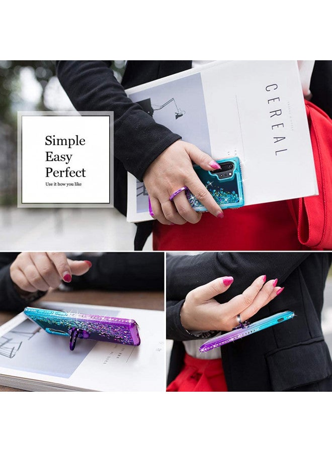 Silverback for Galaxy Note 10 Plus Case,Note 10+ 5G Case, Moving Liquid Holographic Glitter Case with Kickstand, Bling Diamond Ring Girls Women Case for Samsung Galaxy Note 10 Plus/Pro -Purple - Image 4