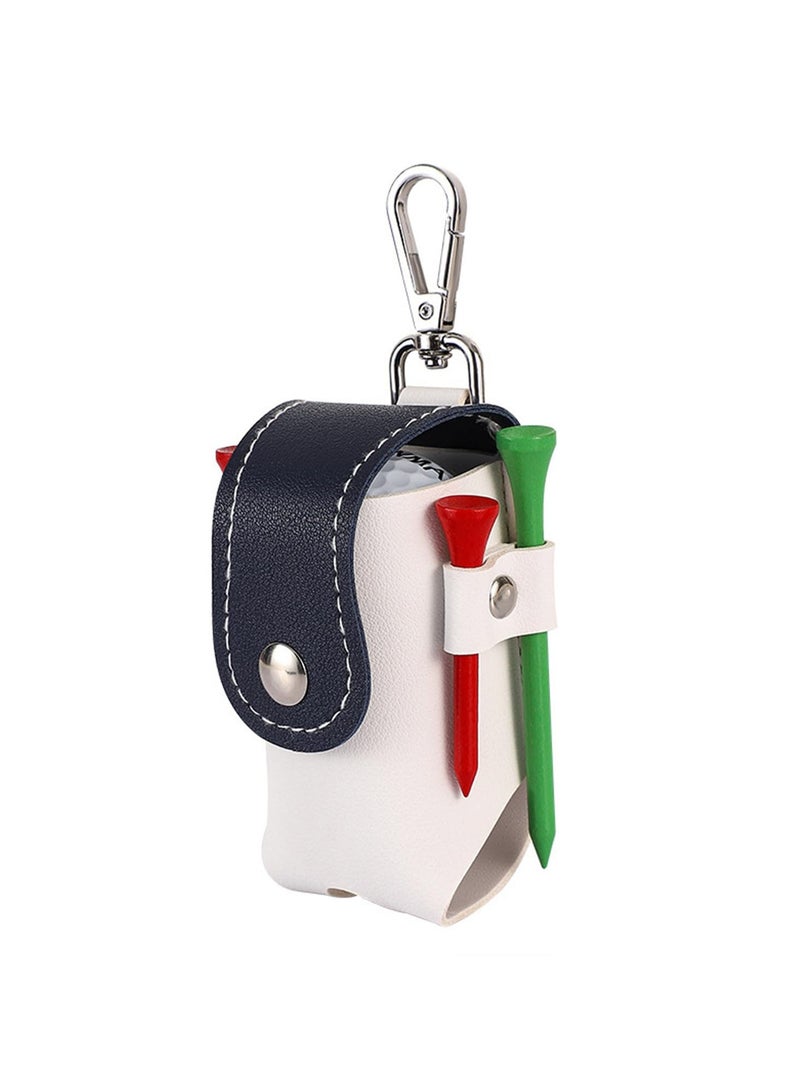 Generic Golf Ball Pouch,Portable Golf Tees PU Leather Hang on Waist Gift Golf Ball Pouch  - Image 1