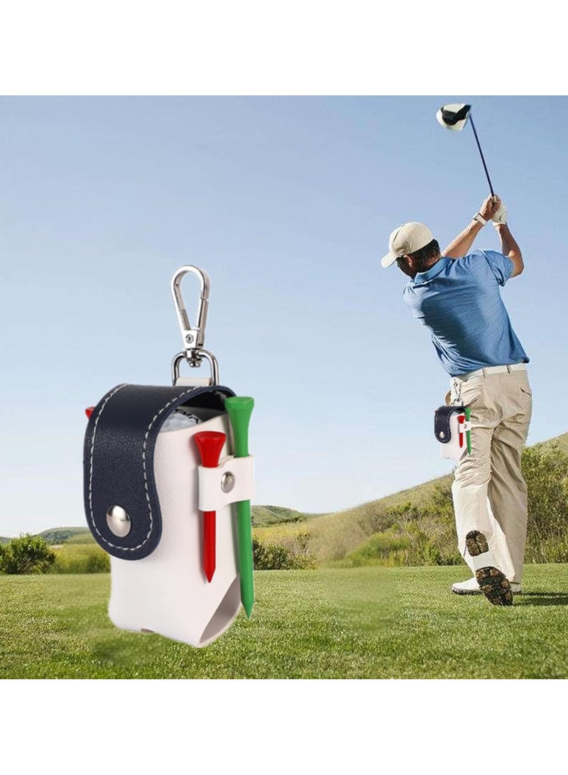 Generic Golf Ball Pouch,Portable Golf Tees PU Leather Hang on Waist Gift Golf Ball Pouch  - Image 4