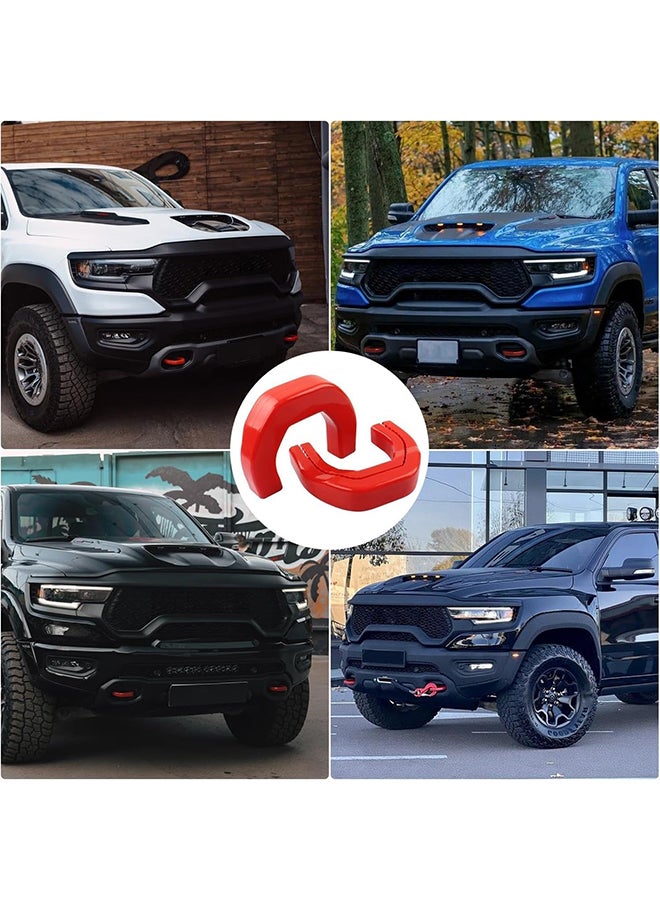 For Dodge 2019-2024 Ram 1500 Trailer Hitch, Front Trailer Hitch Cover Decorative Accessory, Red, One Pair. - Image 5