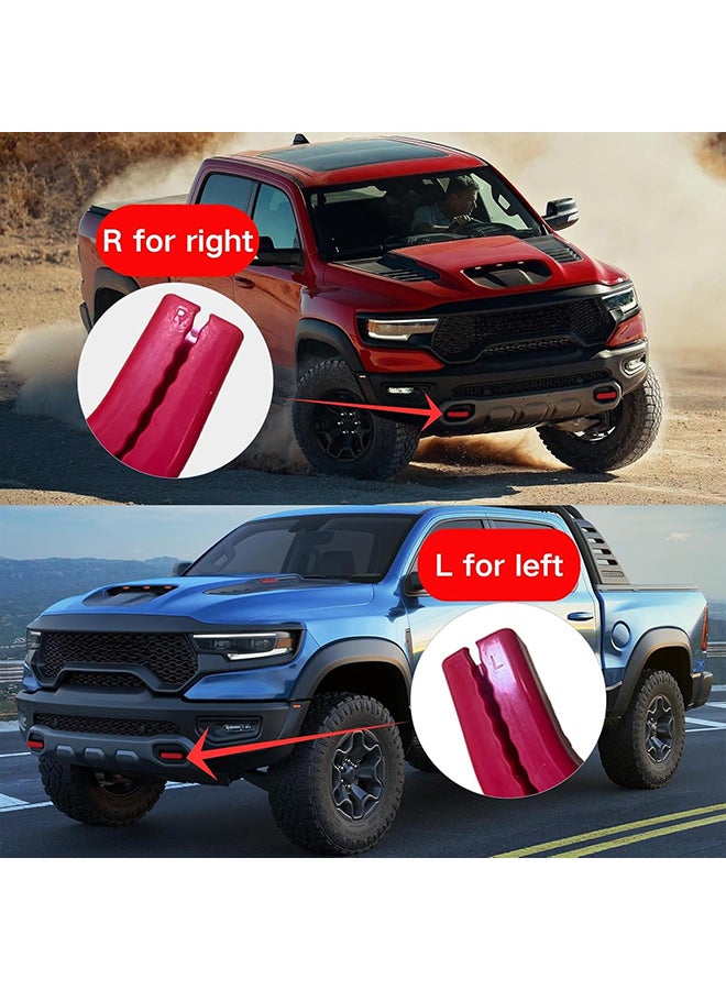 For Dodge 2019-2024 Ram 1500 Trailer Hitch, Front Trailer Hitch Cover Decorative Accessory, Red, One Pair. - Image 4