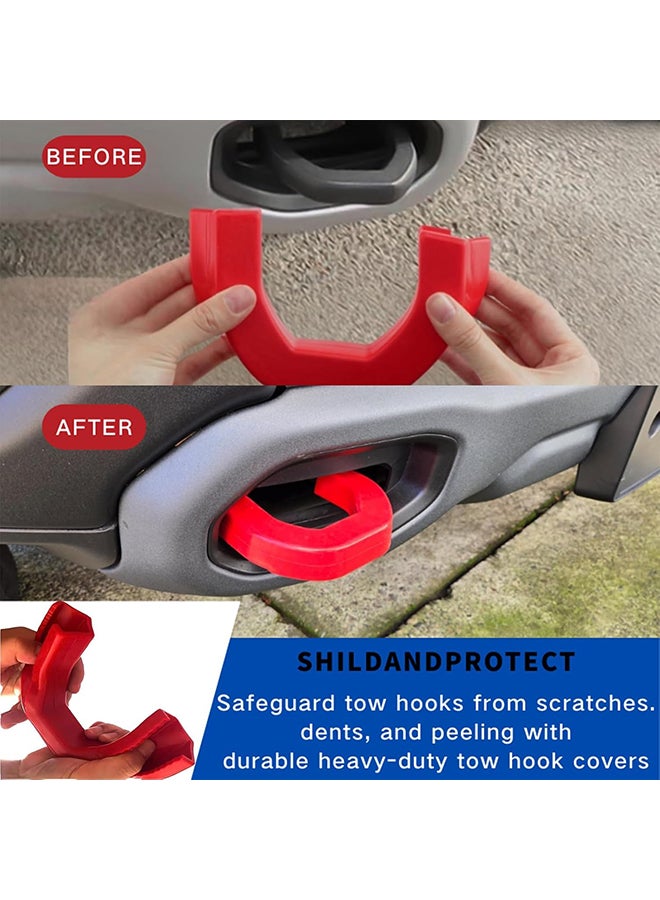 For Dodge 2019-2024 Ram 1500 Trailer Hitch, Front Trailer Hitch Cover Decorative Accessory, Red, One Pair. - Image 2