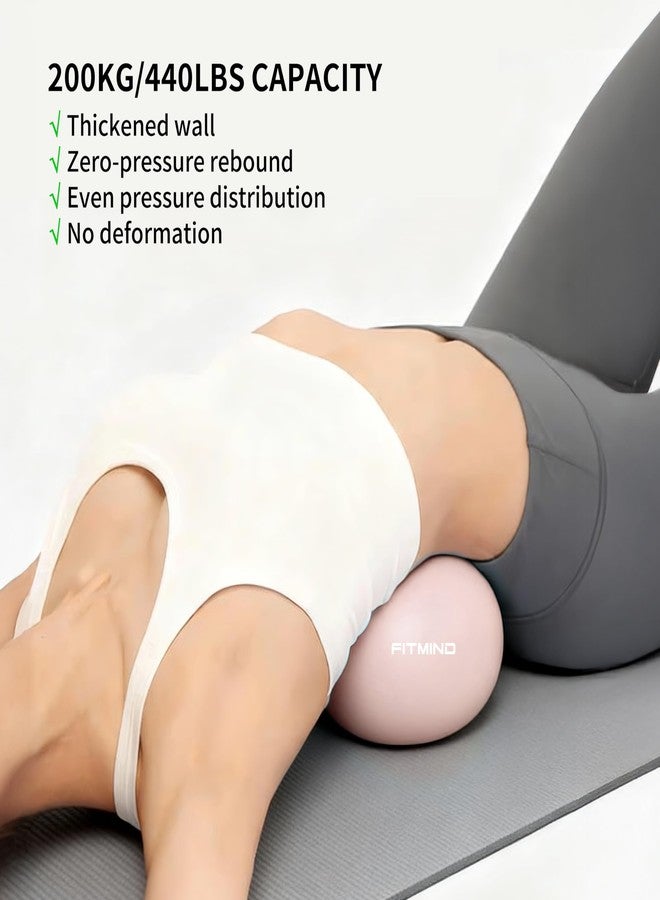 FITMIND_Pilates Ball 10 Inch Anti-Burst Slip Resistant Mini Yoga Ball for Fitness, Core Training, Physical Therapy, Balance, Stability, Stretching 200kg 440lbs Capacity - Pink - Image 3