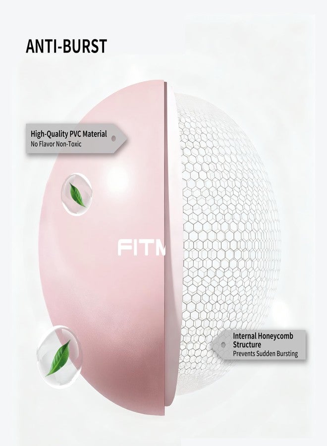 FITMIND_Pilates Ball 10 Inch Anti-Burst Slip Resistant Mini Yoga Ball for Fitness, Core Training, Physical Therapy, Balance, Stability, Stretching 200kg 440lbs Capacity - Pink - Image 2