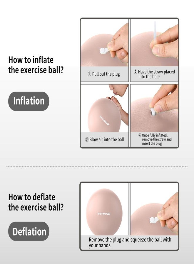 FITMIND_Pilates Ball 10 Inch Anti-Burst Slip Resistant Mini Yoga Ball for Fitness, Core Training, Physical Therapy, Balance, Stability, Stretching 200kg 440lbs Capacity - Pink - Image 5