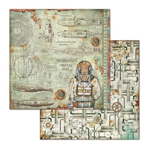 STAMPERIA INTERNATIONAL, KFT PAPER PAD 8X8 10PK SEA WORLD, 20.3 x 20.3 (8" x 8"), Multicoloured - Image 3