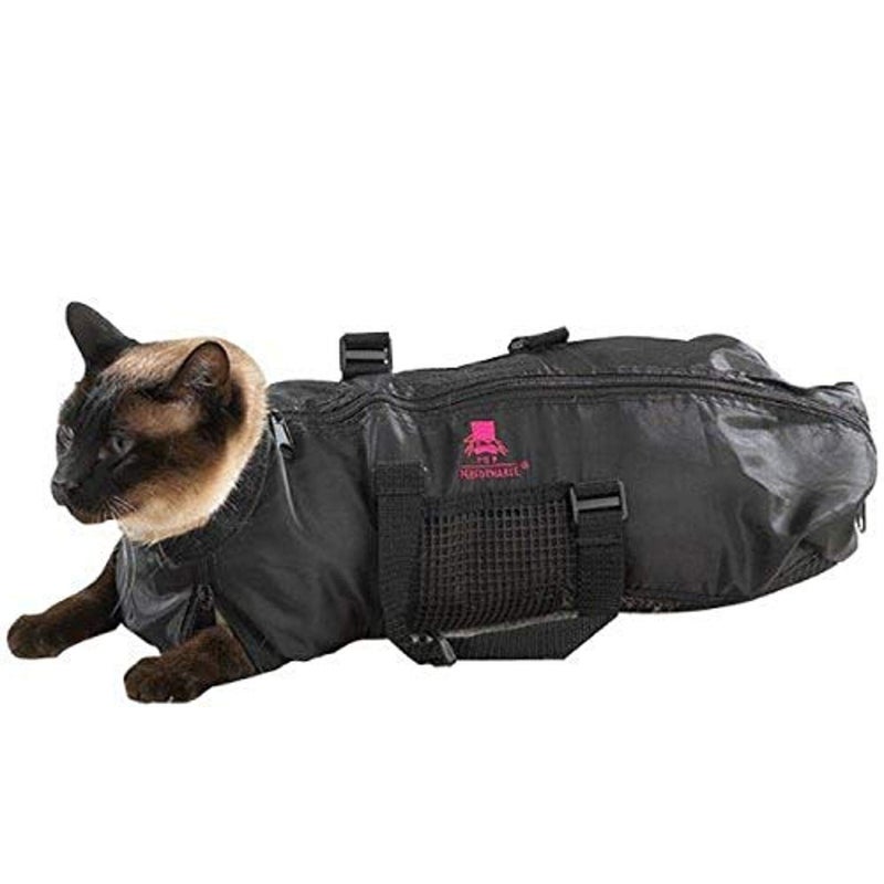 Top Performance Cat Grooming Bag — Durable and Versatile Bags Designed to Keep Cats Safely Contained During Grooming and/or Bathing - Medium (Pack of 1), Black - Image 1