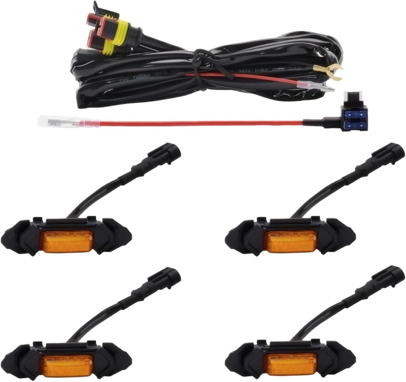 4 Pcs Led Grille Lights for Rav4, Amber Style Lights, Abs, No-Damage Installation, Plug & Play - Image 1