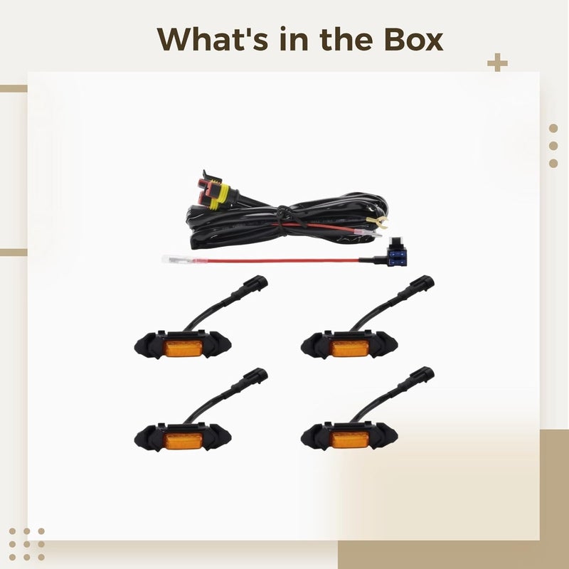 4 Pcs Led Grille Lights for Rav4, Amber Style Lights, Abs, No-Damage Installation, Plug & Play - Image 3
