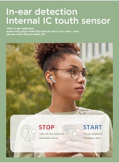 Tornado Keratiner JR-T03S Pro TWS In-Ear Earphones Wireless Earbuds With Replacement Eartips And Protective Case Standard Version White  - Image 4