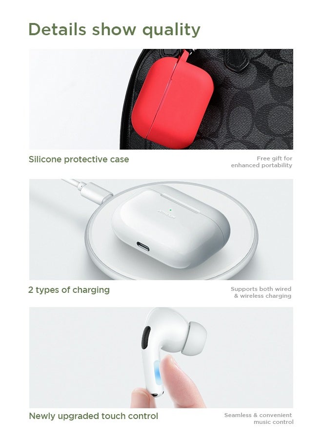 Tornado Keratiner - JR-T03S Pro TWS In-Ear Earphones Wireless Earbuds With Replacement Eartips And Protective Case Standard Version White - Image 1