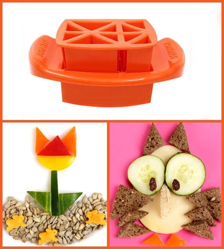 FunBites Food Cutter Green Squares/Pink Hearts/Orange Triangles, Sandwich Cutter for Kids, Bento Lunch Box Accessory Cuts Food into Bite-Size Shapes, Great for picky eaters. - Image 3