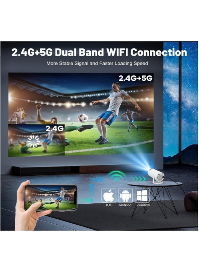 LINKUP Link Up Portable Smart Projector - Native 1280*720 Resolution (4K Support), Android 11 OS, WiFi 6 & Bluetooth 5.0, 160 ANSI Lumens - White. - Image 3