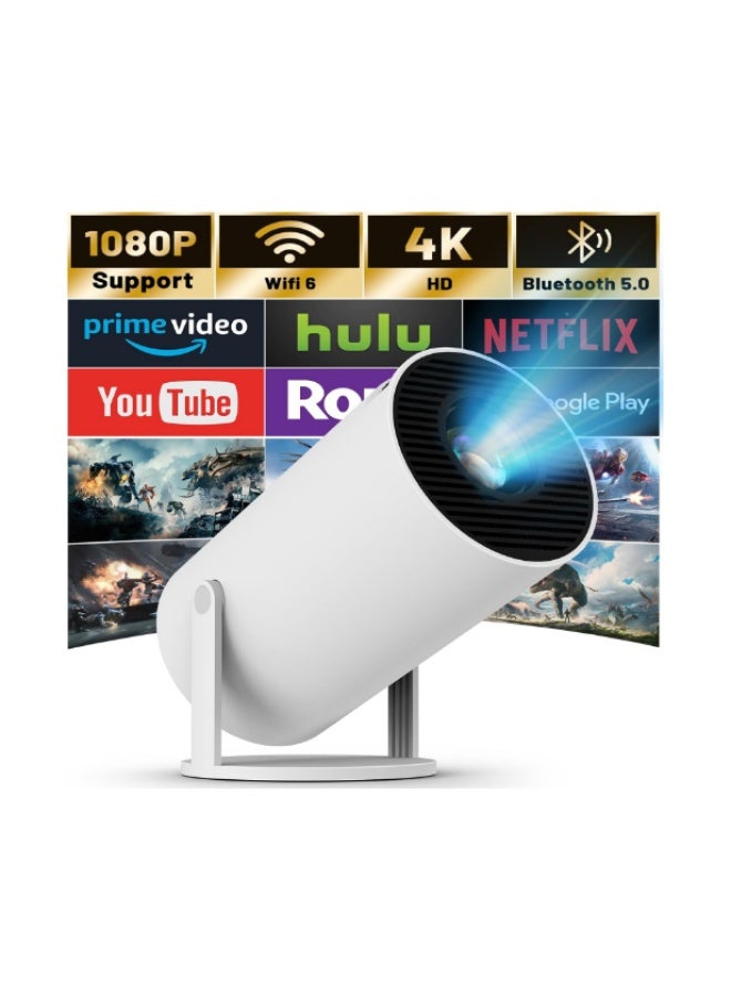 LINKUP Link Up Portable Smart Projector - Native 1280*720 Resolution (4K Support), Android 11 OS, WiFi 6 & Bluetooth 5.0, 160 ANSI Lumens - White. - Image 4