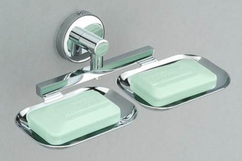 iSTAR 304 Grade Stainless Steel Double Soap Dish - Stylish & Durable Soap Holder for Bathroom, Dual Soap Tray Design, Soap Stand, and Bathroom Accessories (Silver) - Image 1