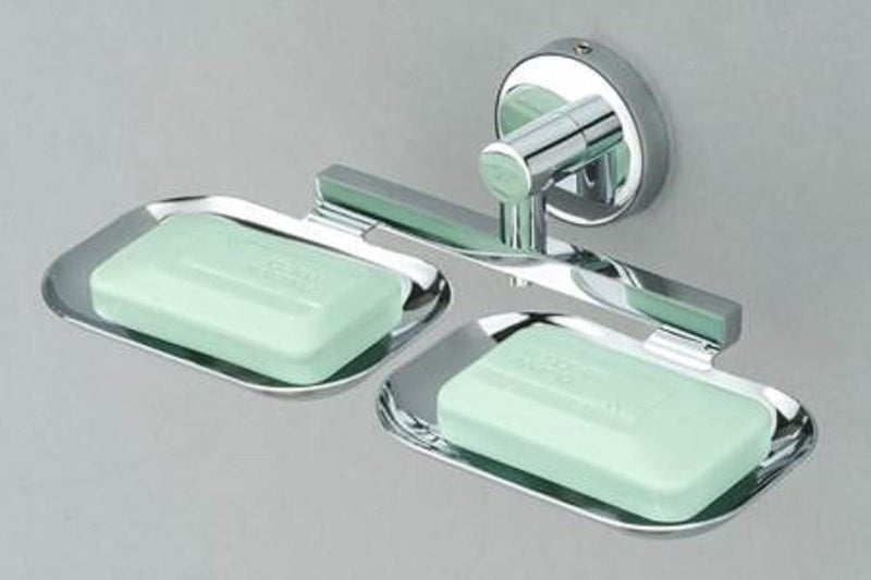 iSTAR 304 Grade Stainless Steel Double Soap Dish - Stylish & Durable Soap Holder for Bathroom, Dual Soap Tray Design, Soap Stand, and Bathroom Accessories (Silver) - Image 3