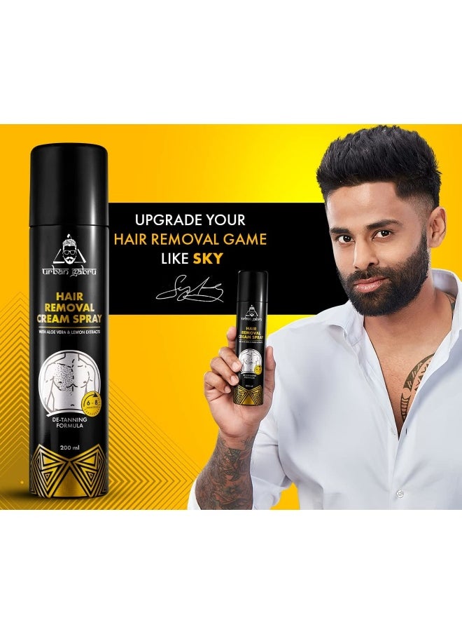 UrbanGabru - Hair Removal cream Spray | Painless Body Hair Removal spray For Chest, Back, Legs & Under Arms (200 ml) (Hair Removal Cream Spray - 200ml) - Image 1