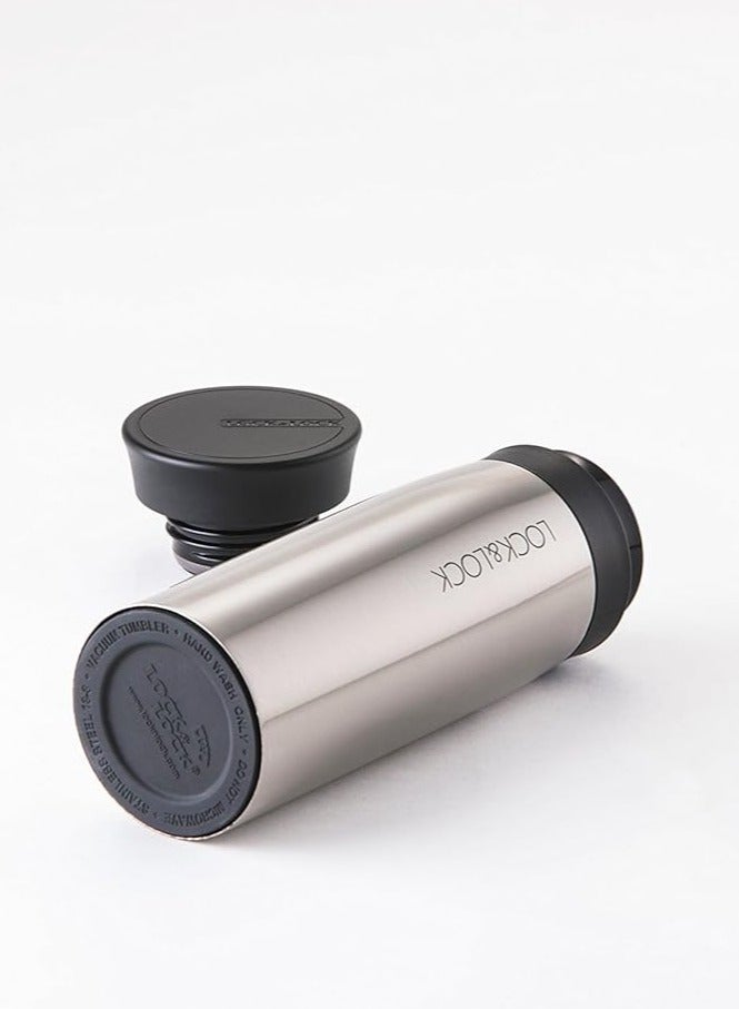 LOCK & LOCK LocknLock 400ml Stainless Steel Tumbler with Double-Vacuum Insulation - Portable, Ergonomic Travel Mug for Hot and Cold Beverages - Grey - Image 2