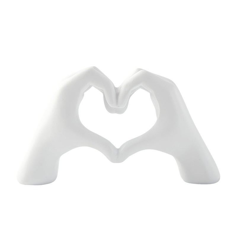 OTARTU Otartu Golden Gound Gesture Decoration Modern Love Love تمثال الإصبع الملخص للفن النحت الزفاف الزفاف (White)  - Image 1