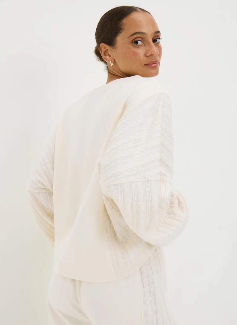 Matalan Cream Cable Sweatshirt Top