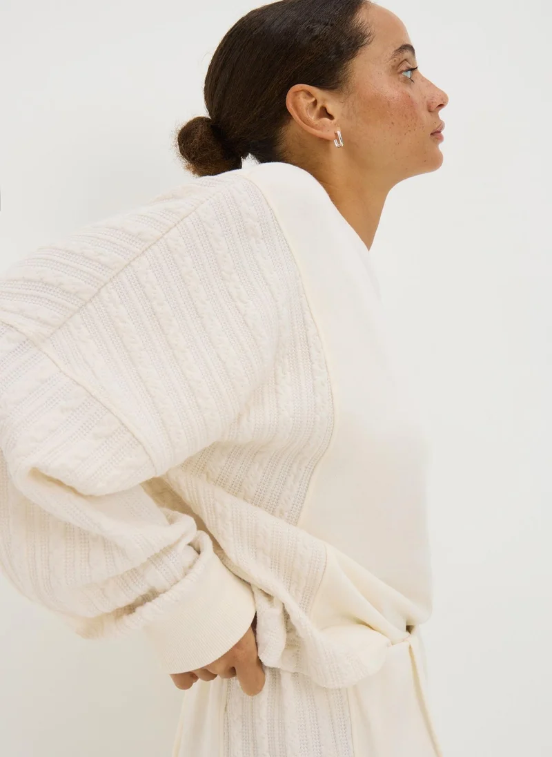 Matalan Cream Cable Sweatshirt Top