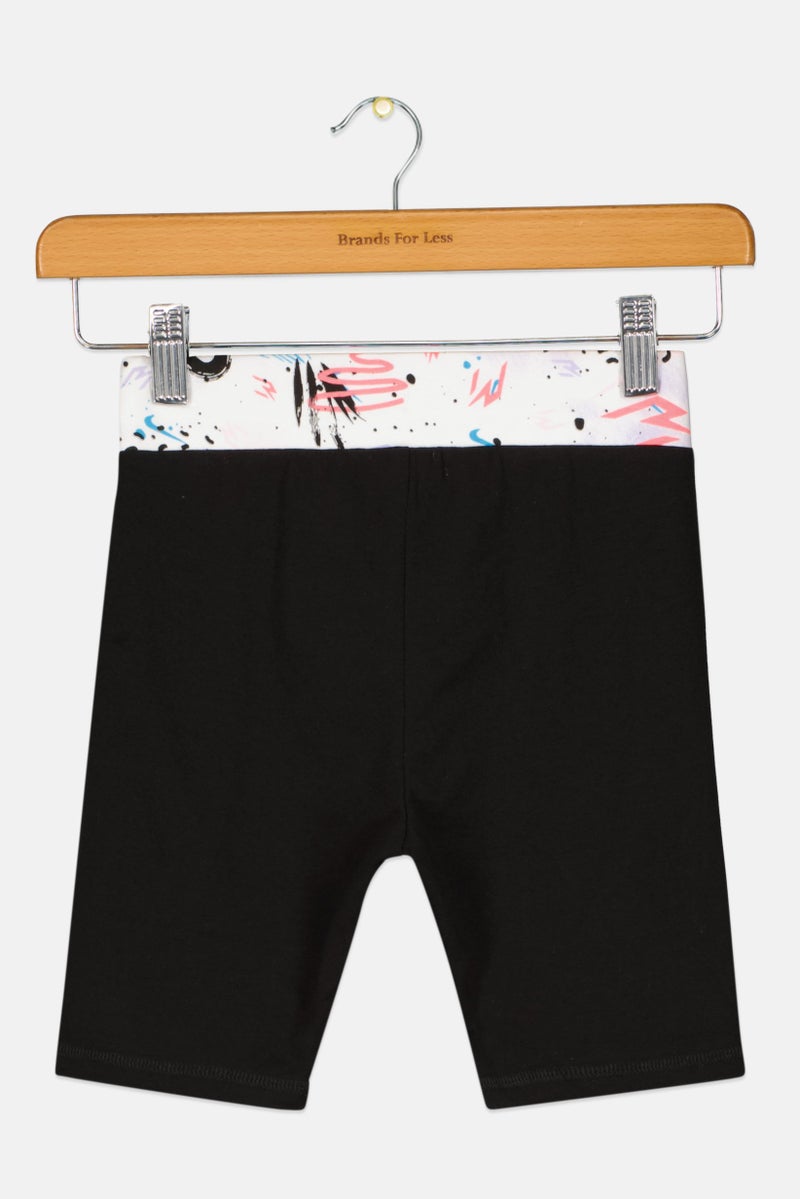 Nike 3Brand by Russell Wilson Kids Girl Sportswear Fit Training Shorts, Black - Image 2