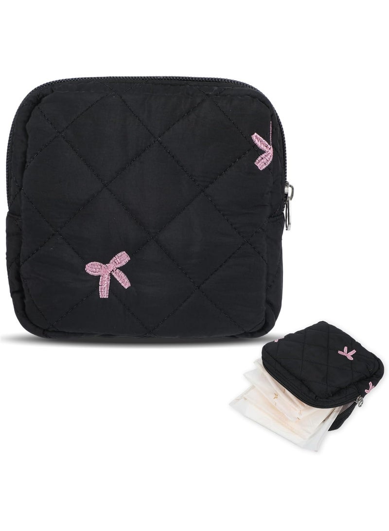 حقيبة فوط صحية قماشية ملونة بسحاب - منظم تمائم ومنتجات العناية النسائية للحقيبة اليدوية - حافظة سرية للفوط الصحية للمراهقات - محفظة تخزين صغيرة للأدوات الشخصية والتمائم والمناديل - حقيبة تنظيم متعددة الأغراض ومقاومة للاهتراء بتصميم عصري جذاب- قطعة واحدة - أشكال وألوان عشوائية - Image 1