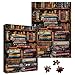 Larkipuzz Vintage Library Bookshelf Jigsaw Puzzle 1000 Piece for Adult Funny Books Challenging Painting Jigsaw Puzzles Art Aesthetic Difficult Puzzle - Image 2