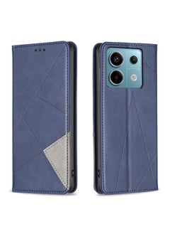 HuHa Case Cover For Xiaomi Redmi Note 13 Pro 5G Rhombus Texture Magnetic Leather Phone Case Blue 