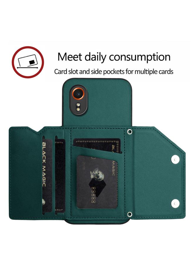 اس-توب جراب لهاتف Samsung Galaxy Xcover 7 Skin Feel مع أربع فتحات للبطاقات وحزام معصم - Image 5