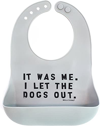 Bella Tunno Baby Bib for Eating by Bella Tunno, Waterproof Silicone Bib with Large Food Catcher, Adjustable Fit for Babies 4-12 months & Toddlers 1-3 Years, Boys & Girls, Let The Dogs Out - Image 1