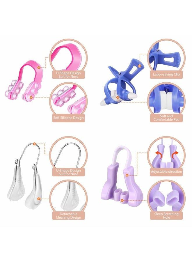 Frienda 4-Piece Silicone Nose Clip Set - Slimming Clips for Women (Purple, Pink, Blue, Transparent) - Image 3
