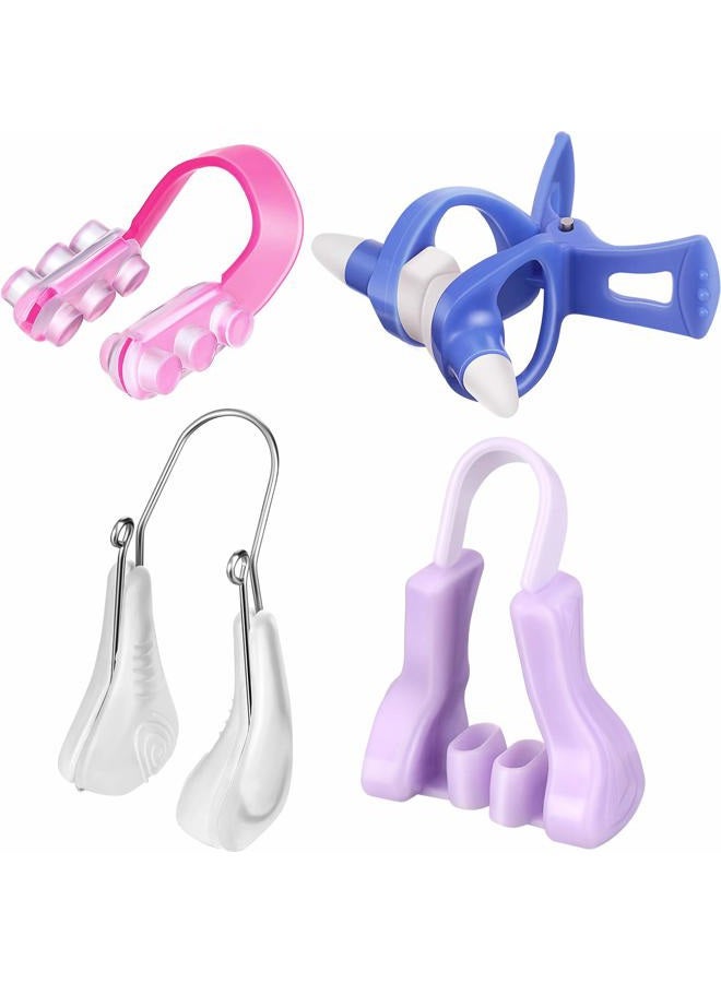 Frienda 4-Piece Silicone Nose Clip Set - Slimming Clips for Women (Purple, Pink, Blue, Transparent) - Image 1