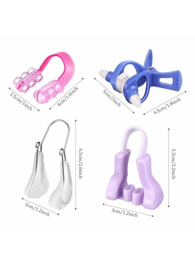 Frienda 4-Piece Silicone Nose Clip Set - Slimming Clips for Women (Purple, Pink, Blue, Transparent) - Image 2