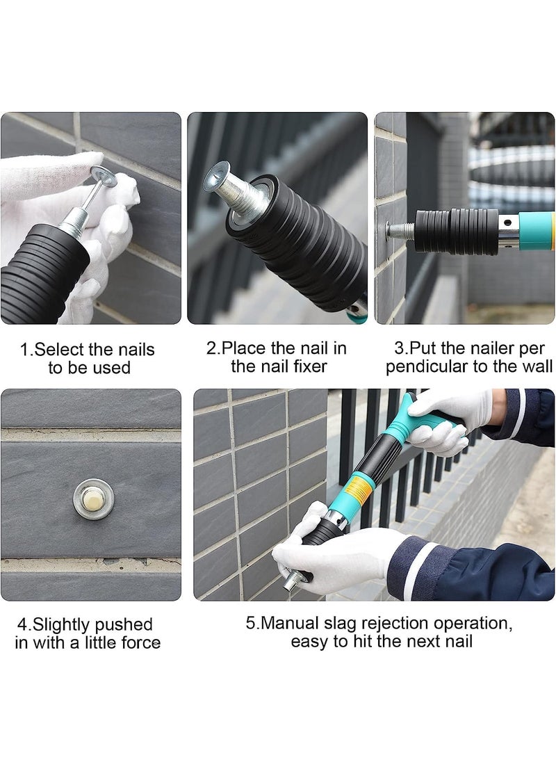 HARIVAR MART HARIVAR MART Nail Wall Fastening Tool for Cement Wall  Manual Steel Nails Gun Portable Concrete Nail Gun with 10 Nails  Lightweight and Efficient Household Woodworking Tool For Drilling Up A Wall  - Image 3