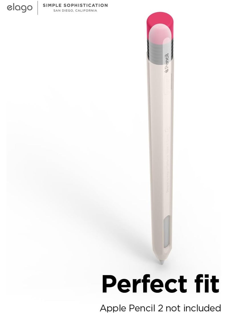 Elago - Classic Pencil Case Compatible with Apple Pencil 2nd Generation Cover Sleeve, Classic Design, Compatible with Magnetic Charging and Double Tap - Stone - Image 1