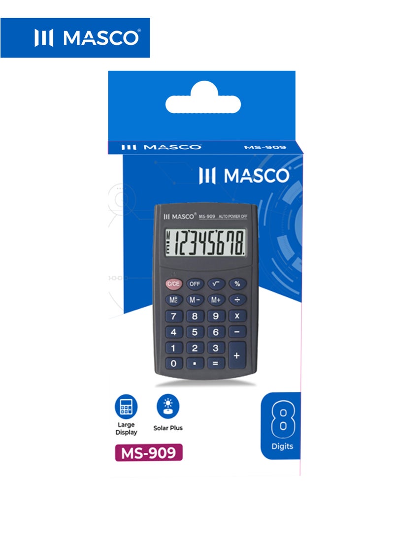 MASCO 8-Digit Pocket Calculator with Large Display, Solar Plus Power & Auto Power Off - Image 4