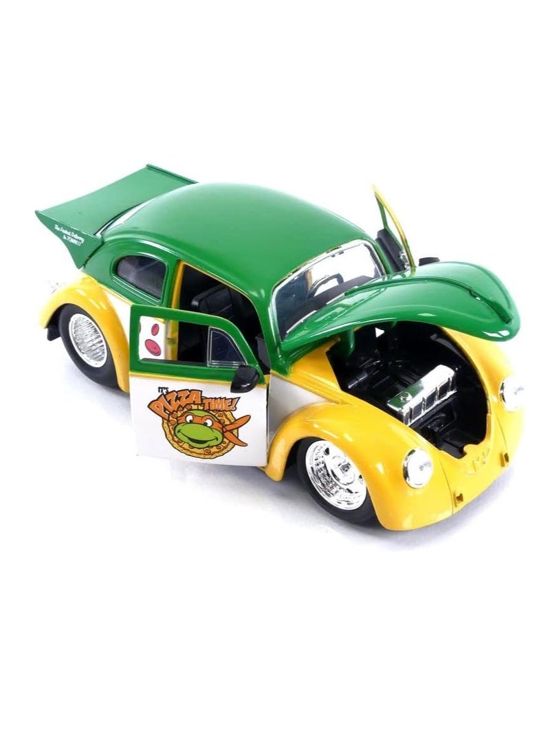 JADA Teenage Muntant Ninja Turtles Michelangelo Figure & 1959 Volkswagen Drag Beetle Die Cast Car 1:24 Scale - Image 4
