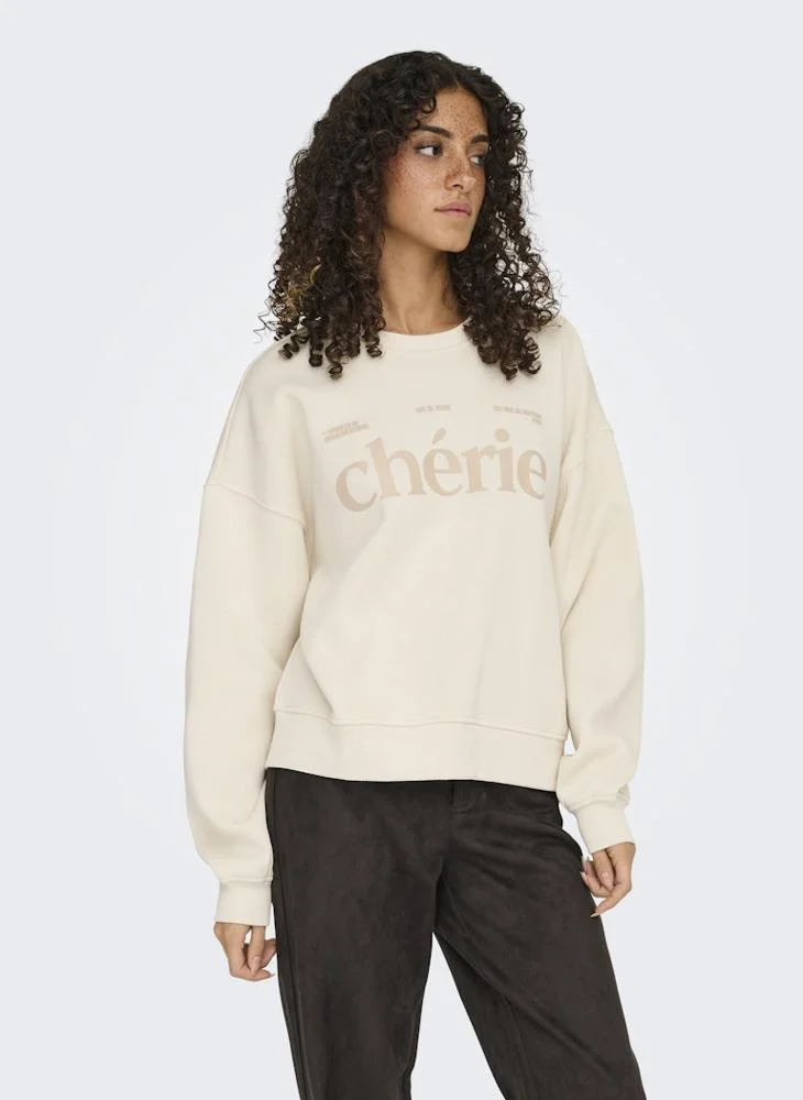 ONLY ONLBEST Long sleeve PRINT CREW NECK Sweatshirt