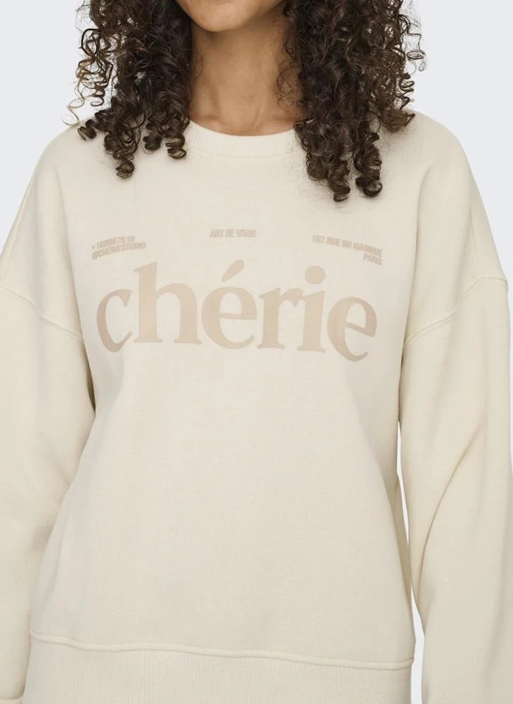 ONLY  ONLBEST Long sleeve PRINT CREW NECK Sweatshirt for Women | Best Price UAE