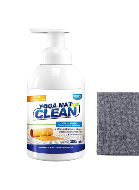 Yoga Mat Clean，No slippery residue, Deep Cleans Gym Equipment And Fitness Gear, Comes With A Bonus Microfiber Towel (300ml)