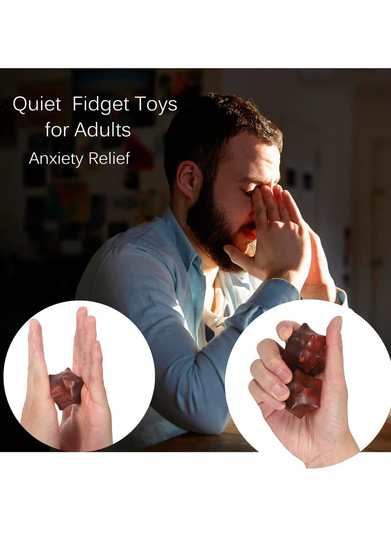Generic - 2PCS Handheld Sensory Fidget Toys Anxiety Quiet Fidget Toys Stress Relief ADHD Office Desk Roller Gadgets Relieves Stress Toys Wooden Massage Balls Manual Hand Massage Tools for Adults - Image 1