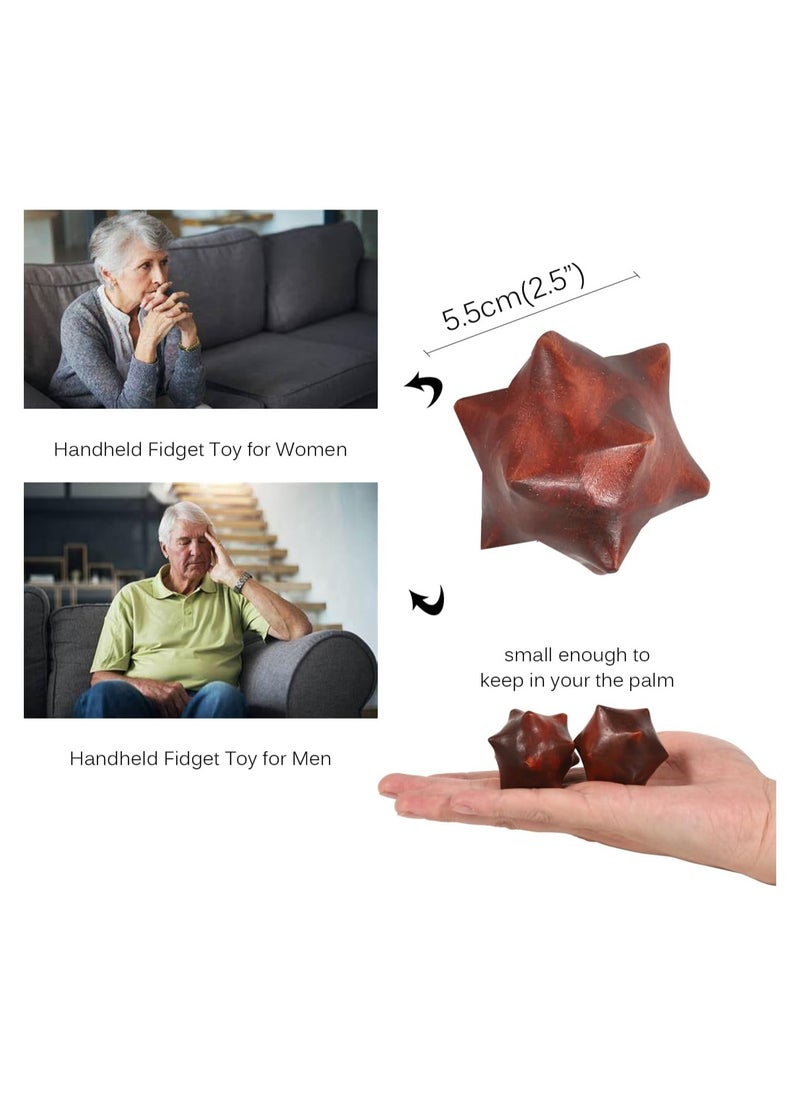 Generic - 2PCS Handheld Sensory Fidget Toys Anxiety Quiet Fidget Toys Stress Relief ADHD Office Desk Roller Gadgets Relieves Stress Toys Wooden Massage Balls Manual Hand Massage Tools for Adults - Image 1
